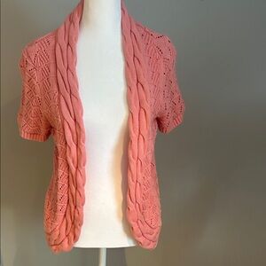 Christopher & Banks Coral Cable Knit Sweater